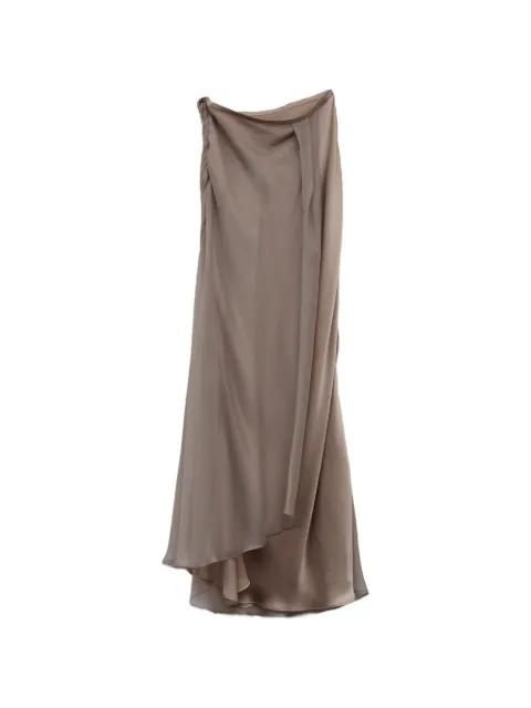 long draped layered skirt by YANGKEHAN