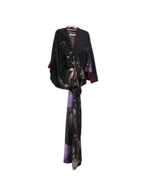 maxi floral-print silk dress by YANGKEHAN