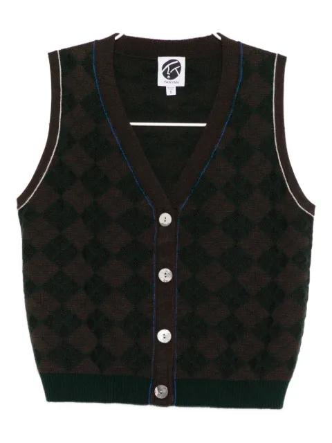 argyle-print vest by YANYAN KNITS