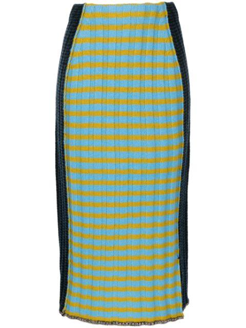 check-print knitted skirt by YANYAN KNITS