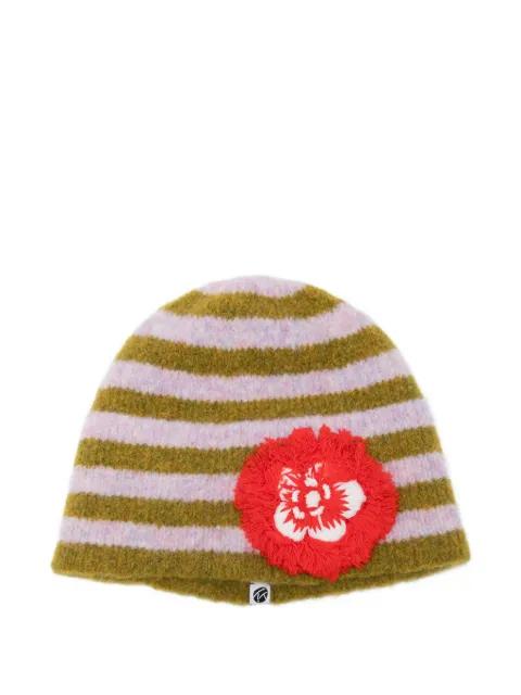 fuzzy-flower beanie by YANYAN KNITS