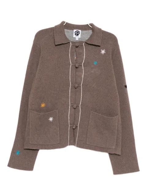 horse-embroidered cardigan by YANYAN KNITS