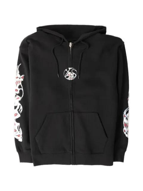 zip screen-printed hoodie by YARDSALE