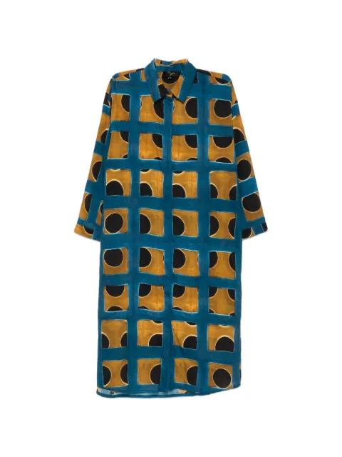 Tiara geometric-pattern midi dress by YAVI