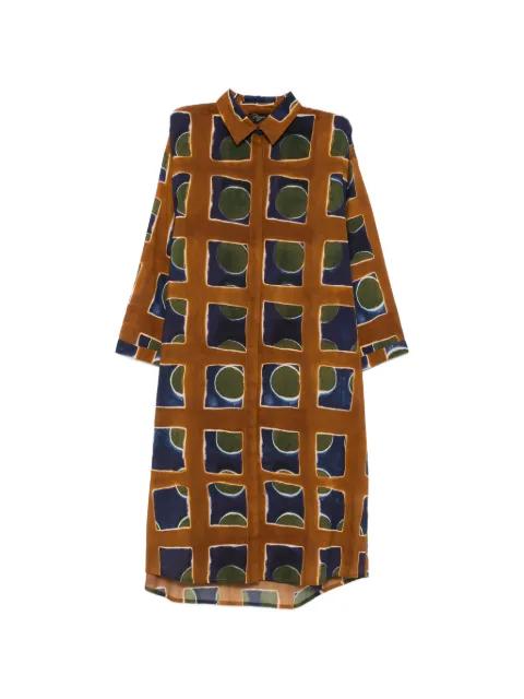 Tiara geometric-pattern midi dress by YAVI