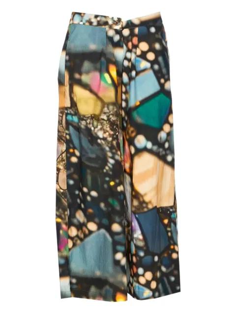 abstract-print trousers by YAVI