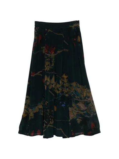 floral pleated midi skirt by YAVI