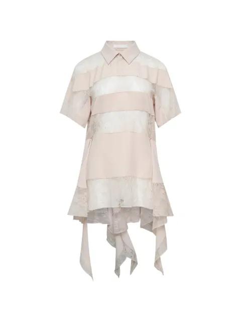 lace-panelled draped top by YCH