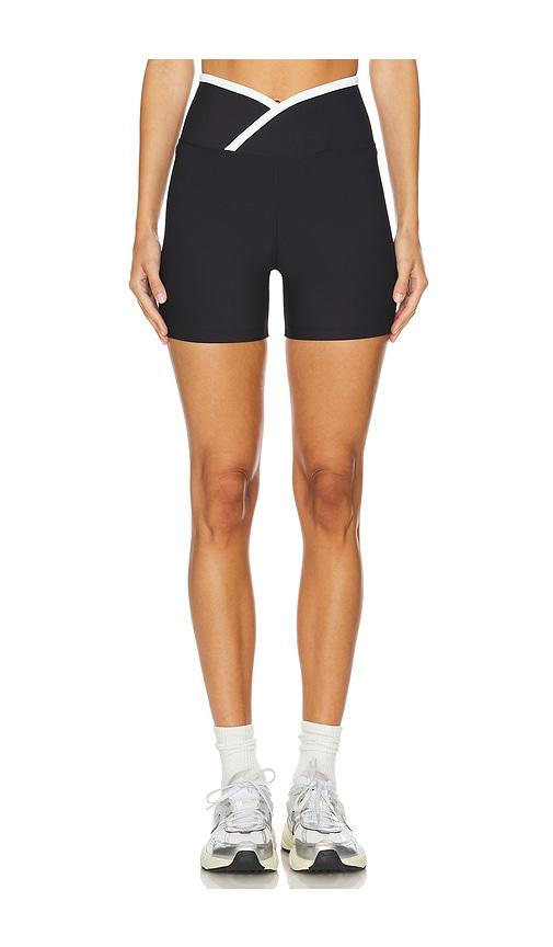 YEAR OF OURS Recycled 6 V Waist Biker Short in Black by YEAR OF OURS