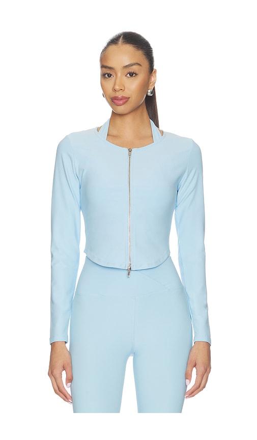 YEAR OF OURS Stretch Zip Up Cardigan in Baby Blue by YEAR OF OURS