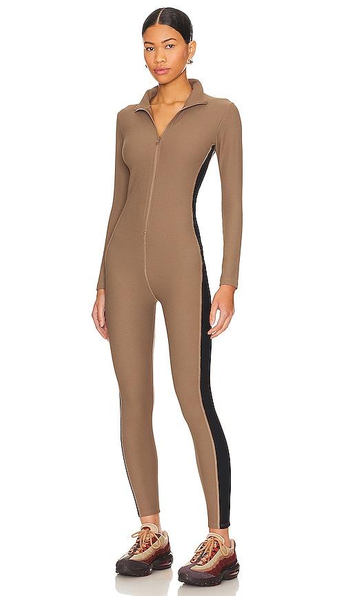YEAR OF OURS Thermal Ski Onesie in Taupe by YEAR OF OURS
