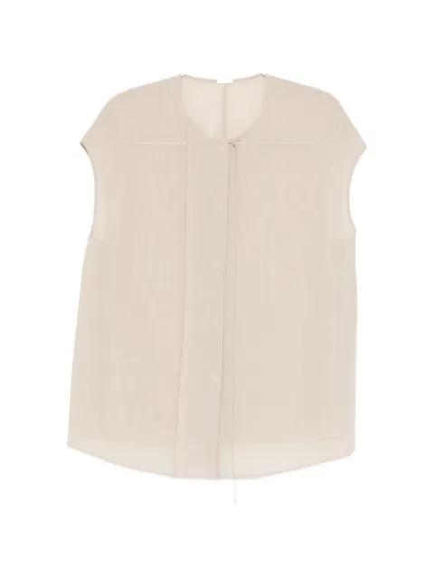 round-collar sleeveless blouse by YEAREAST