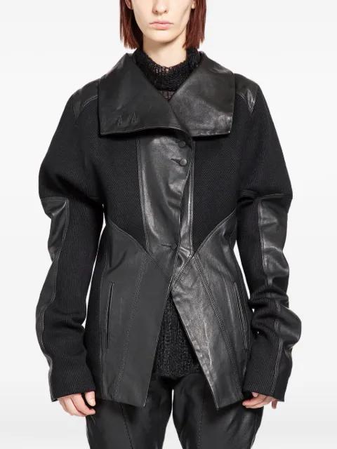 asymmetric leather jacket by YEHUAFAN