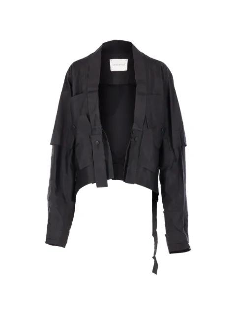 deconstructed asymmetric silk jacket by YEHUAFAN