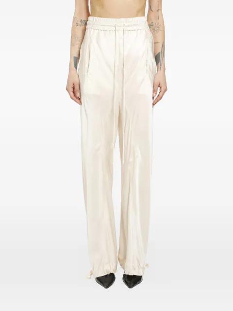 drawstring-detail satin trousers by YEHUAFAN