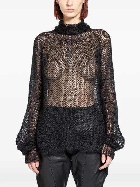 high-neck mohair sweater by YEHUAFAN