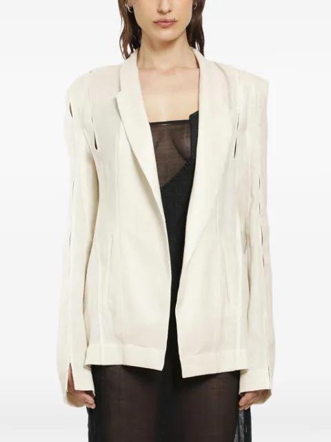 open-front long-sleeve blazer by YEHUAFAN
