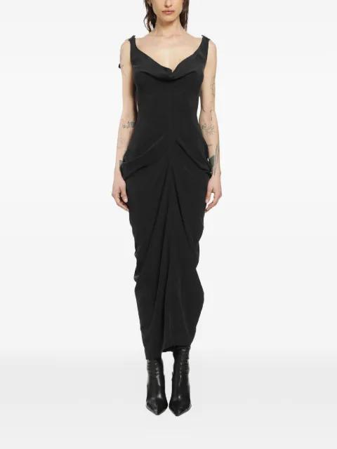 silk midi dress by YEHUAFAN