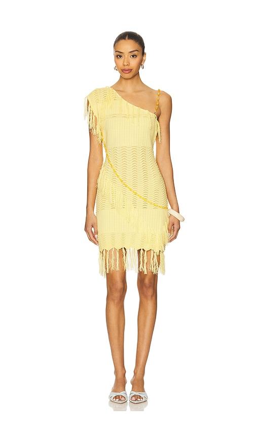 Yellow The Label Fran Beaded Dress in Lemon by YELLOW THE LABEL