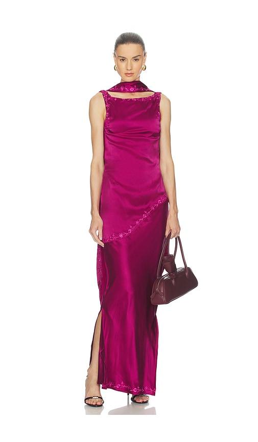 Yellow The Label Nina Silk Dress in Wine by YELLOW THE LABEL