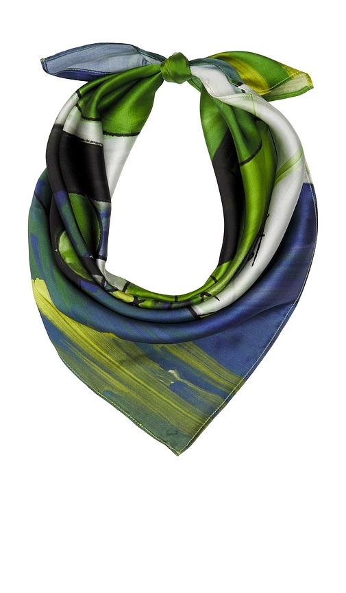 Yellow The Label x REVOLVE Axis Silk Scarf in Green, blue, white by YELLOW THE LABEL