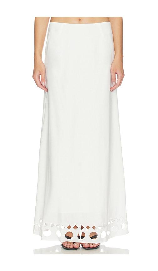 Yellow The Label x REVOLVE Silas Linen Skirt in White by YELLOW THE LABEL