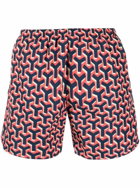 monogram-print swim shorts by YES I AM