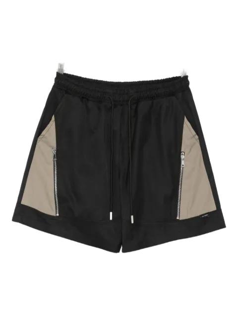 panelled zip-detail shorts by YES LONDON