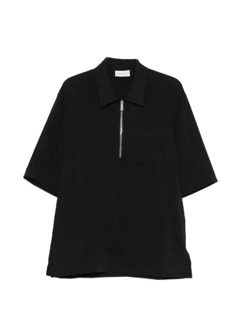 quarter-zip short-sleeve polo shirt by YES LONDON