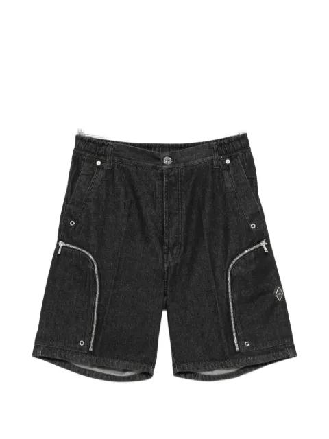 zip-detail denim shorts by YES LONDON