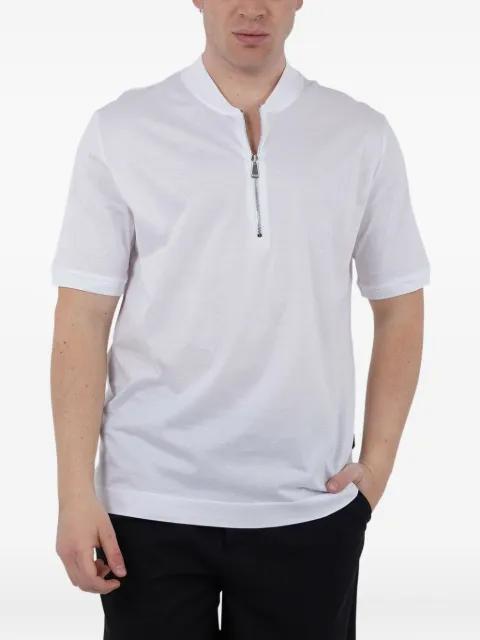 zip-neck T-shirt by YES LONDON