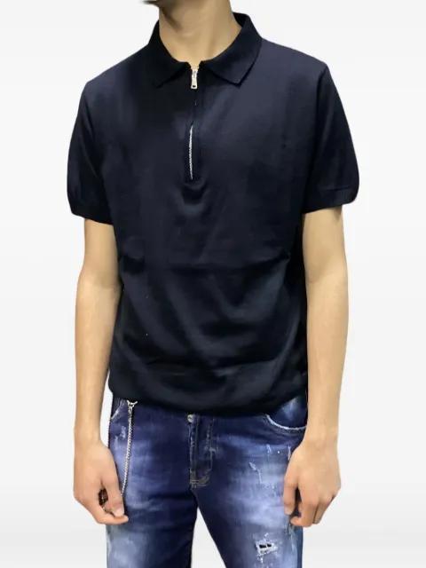 zip-neck polo shirt by YES LONDON