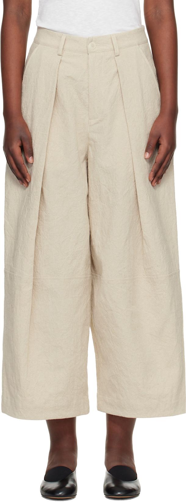 Beige Deadbeat Trousers by YMC