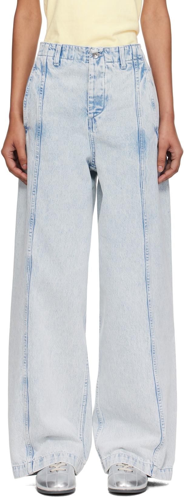 Blue Displaced Seam Jeans by YMC