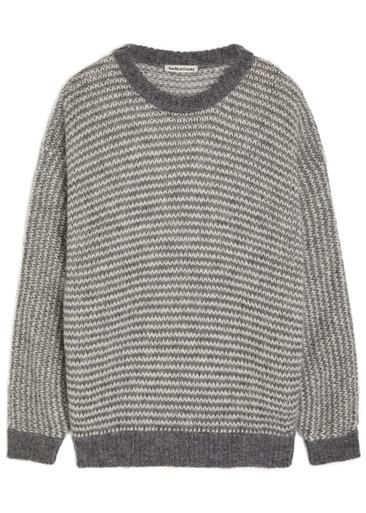 T Shape striped wool-blend jumper by YMC