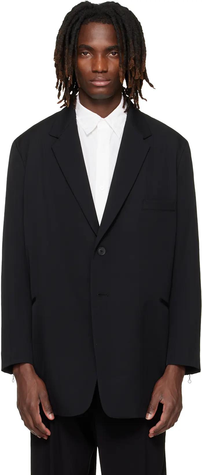 Black Double Button Blazer by YOHJI YAMAMOTO