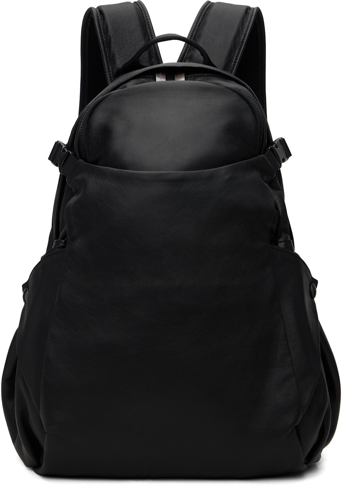 Black Leather Backpack by YOHJI YAMAMOTO
