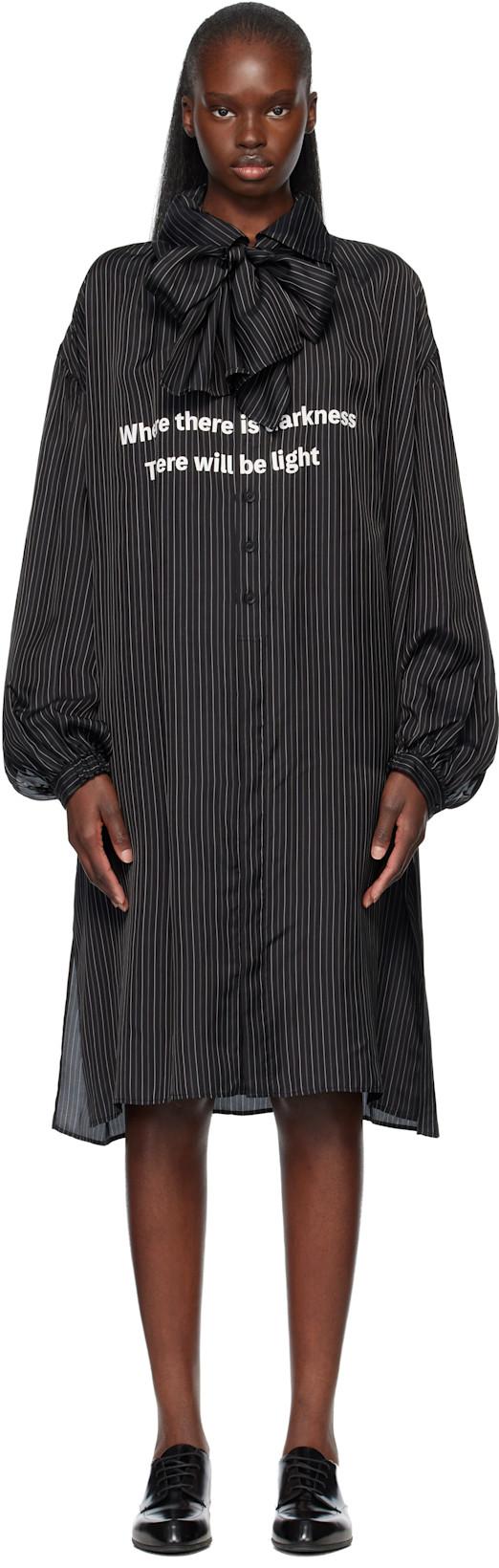 Black Message Scarf Shirt by YOHJI YAMAMOTO