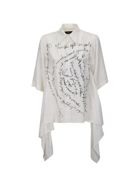 Message handwritten-print shirt by YOHJI YAMAMOTO