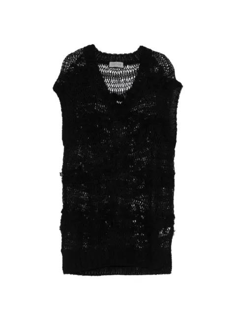 V-neck knitted top by YOHJI YAMAMOTO