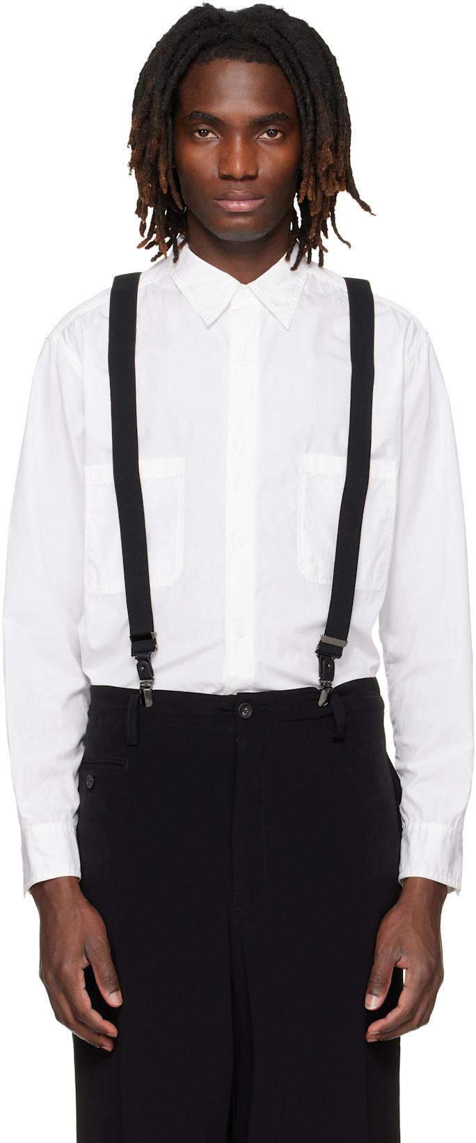White Big Standard Chain Stitch Shirt by YOHJI YAMAMOTO