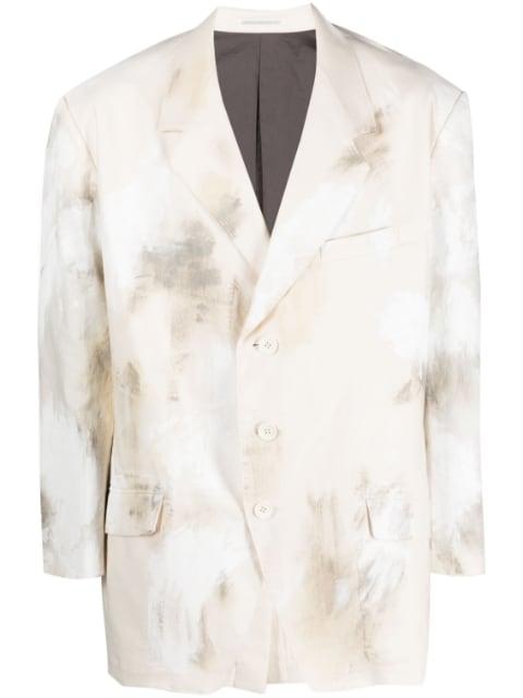 abstract-print jacket by YOHJI YAMAMOTO