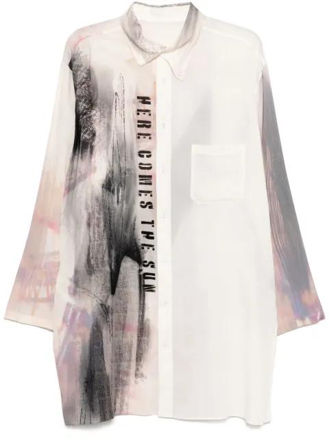 abstract print oversized shirt by YOHJI YAMAMOTO