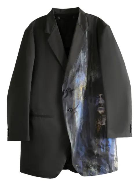 abstract-print single-breasted jacket by YOHJI YAMAMOTO