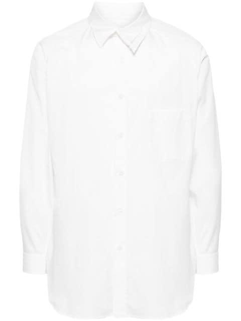 asymmetric-collar cotton shirt by YOHJI YAMAMOTO