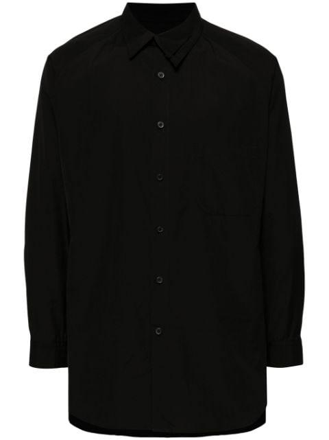 asymmetric-collar cotton shirt by YOHJI YAMAMOTO