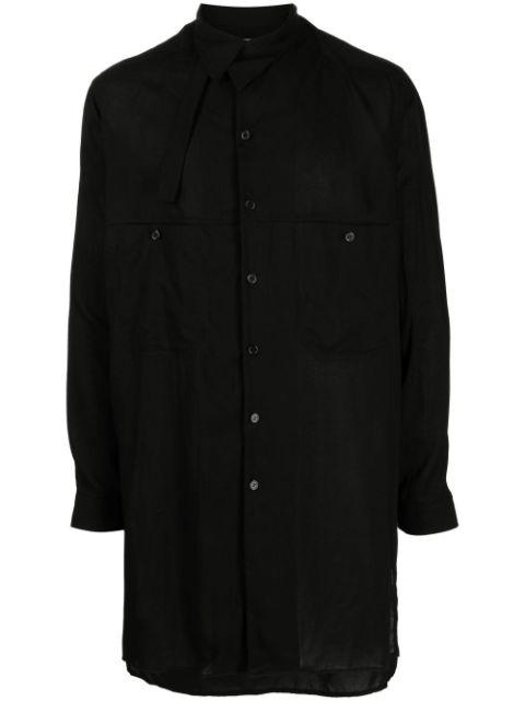 asymmetric-collar long-sleeve shirt by YOHJI YAMAMOTO