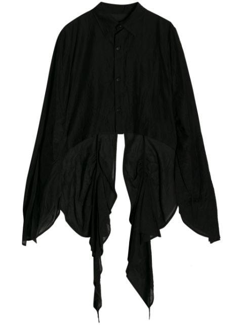 asymmetric cotton-silk shirt by YOHJI YAMAMOTO