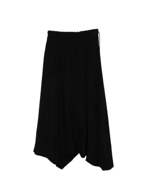 asymmetric cropped trousers by YOHJI YAMAMOTO