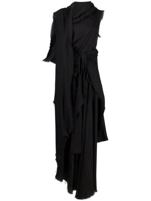 asymmetric draped maxi dress by YOHJI YAMAMOTO